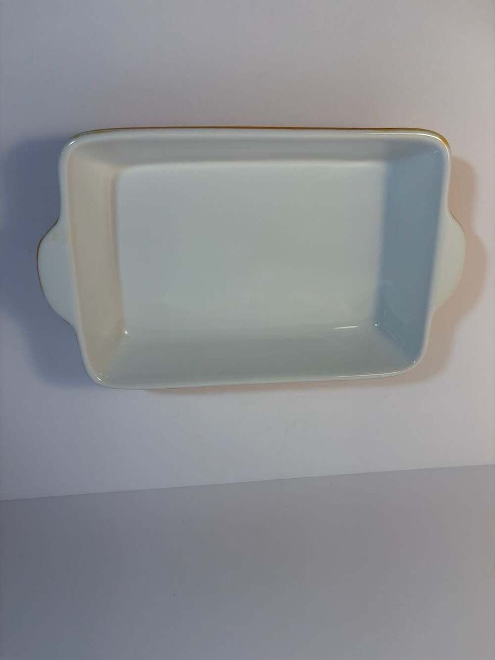 Signature Housewares Polka Dot Yellow Stoneware Rectangular Casserole Dish